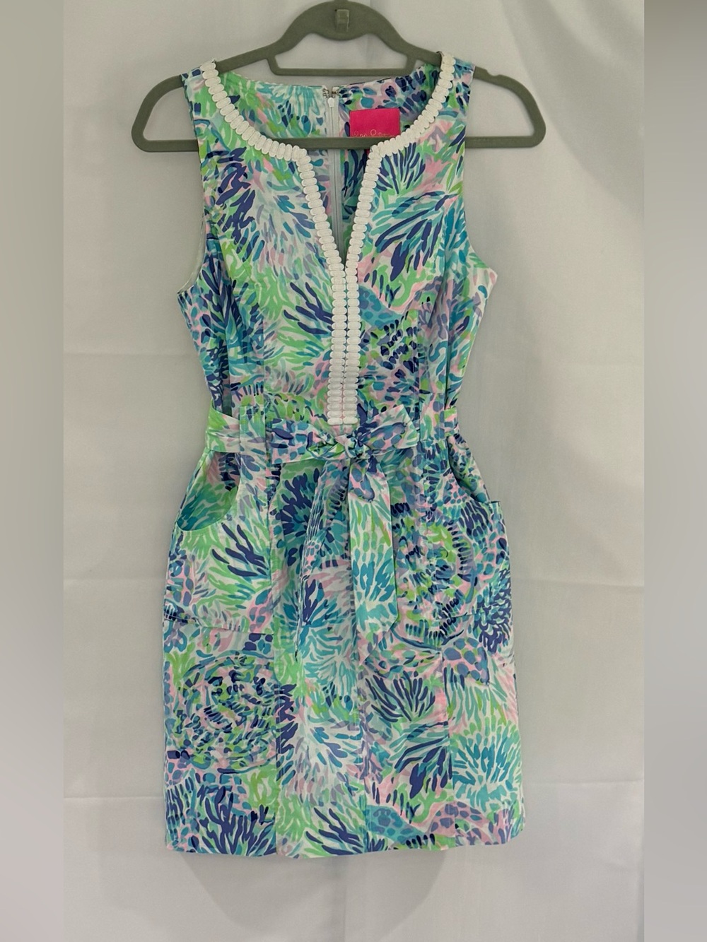 Lilly Pulitzer Mila Shift Dress Blooming Together Floral Tie Waist Size 2